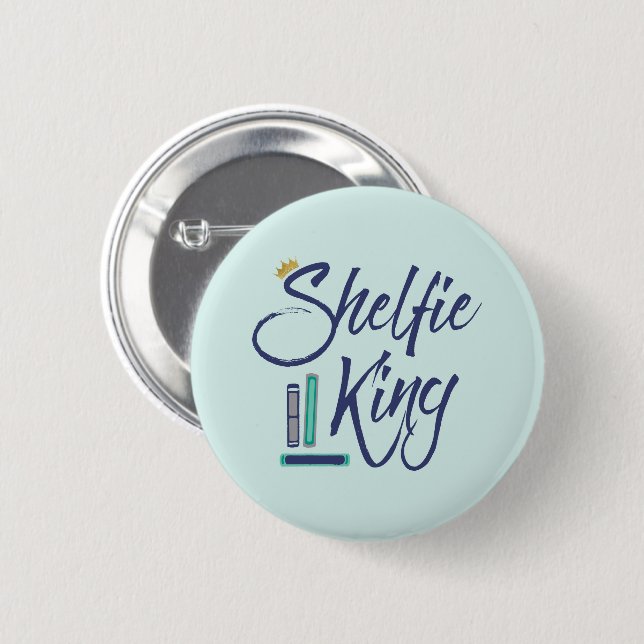 Booklover Shelfie King Button (Front & Back)