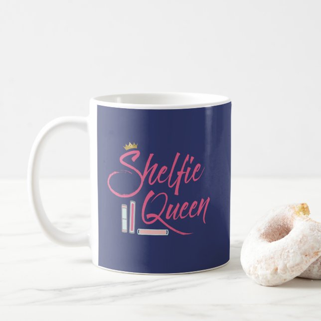 Booklover Shelfie Queen Coffee Mug (With Donut)