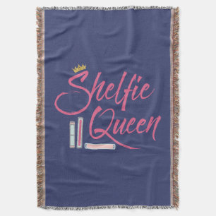Booklover Shelfie Queen Throw Blanket