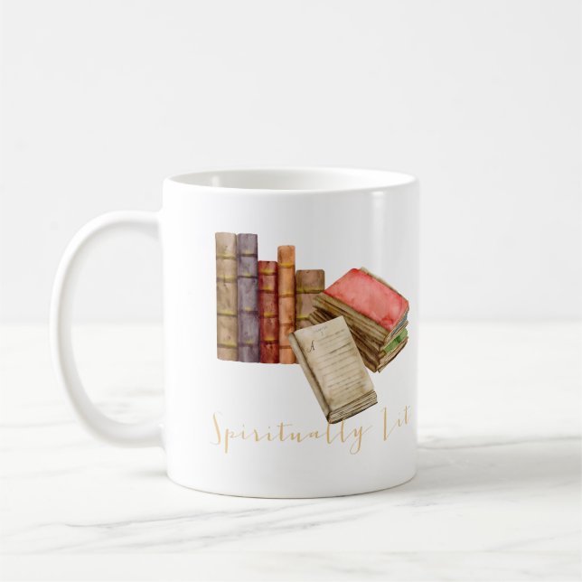 Booklover Spiritual Girl Watercolor Coffee Mug (Left)