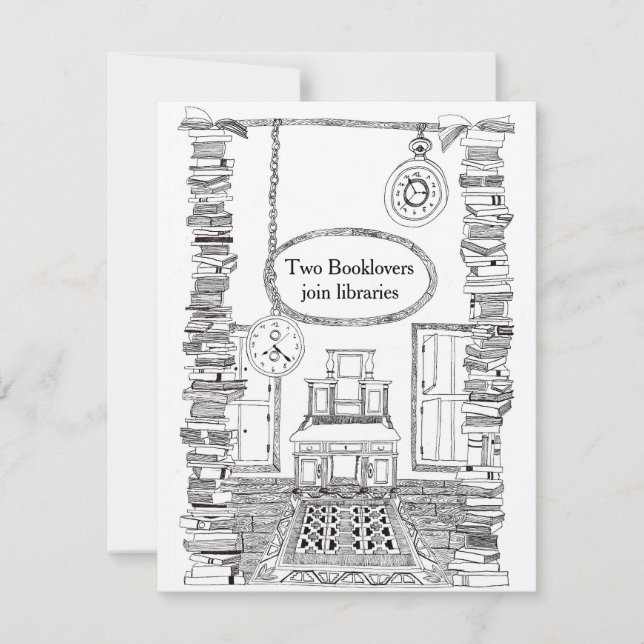 Booklovers Invitation Wedding Card (Front)