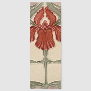 Bookmakes - Iris Art Nouveau Floral Orange Bookmarks