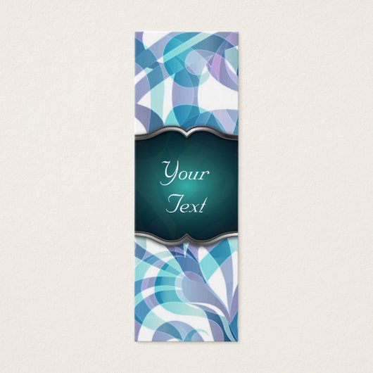 Bookmark Business Card Floral abstract background (Front)