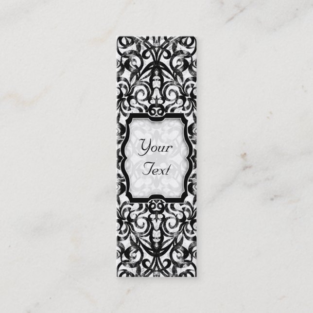 Bookmark Business Card Floral abstract background (Front)