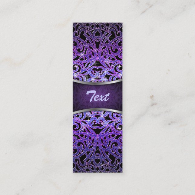 Bookmark Business Card Floral abstract background (Front)