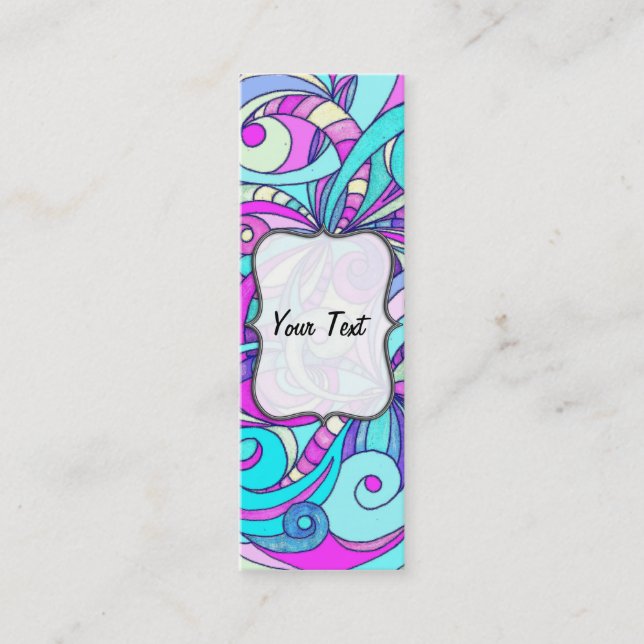 Bookmark Business Card Floral abstract background (Front)