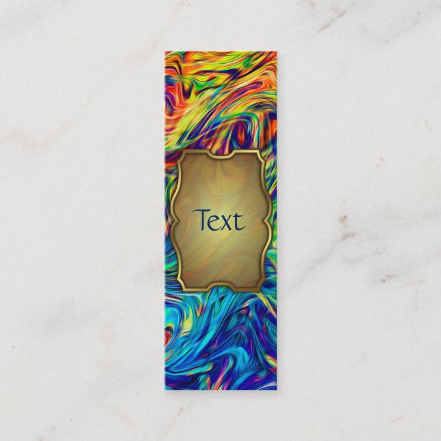 Bookmark Business Card Fluid Colors (Front)