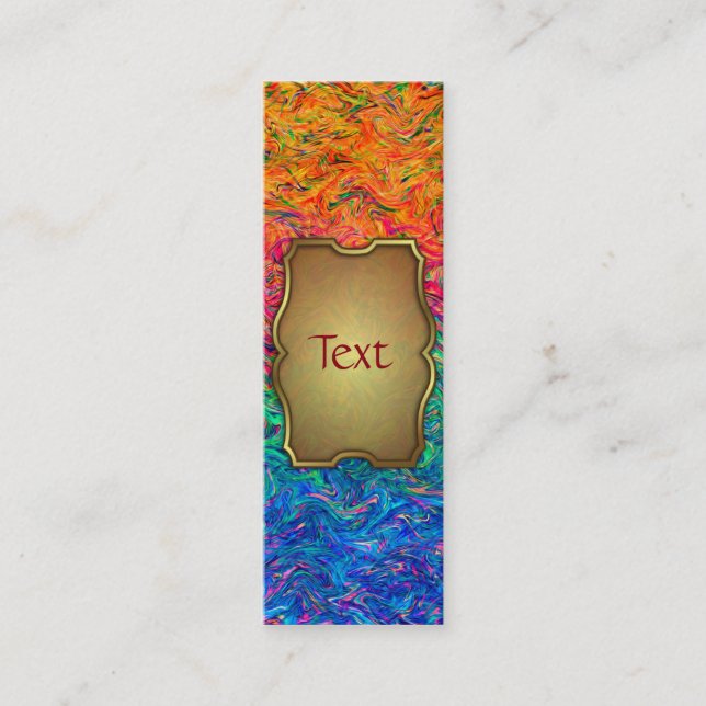 Bookmark Business Card Fluid Colors (Front)