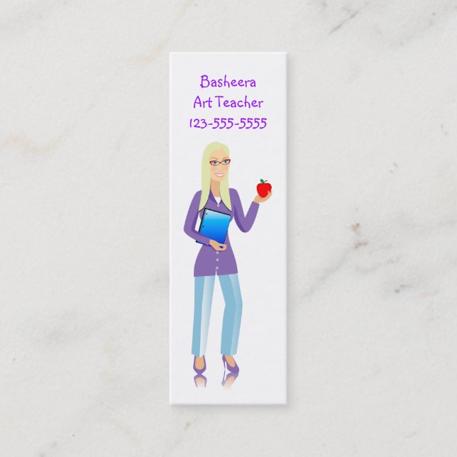 Bookmark Business card for teacher (Front)