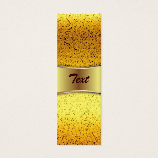 Bookmark Business Card Glitter Graphic Gold (Front)