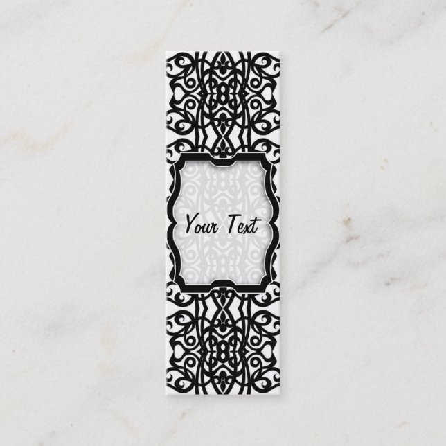 Bookmark Business Card Lace Embroidery Design (Front)