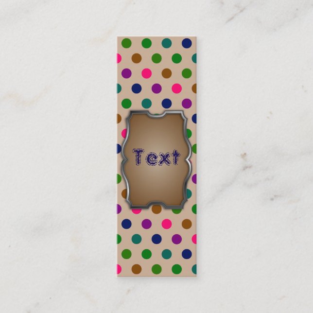 Bookmark Business Card Polka Dots (Front)