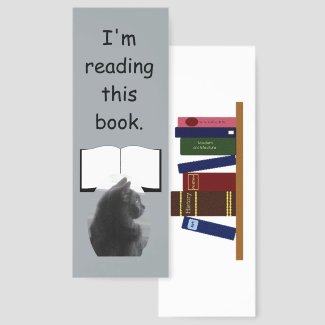 Bookmark - Cat Reading Book