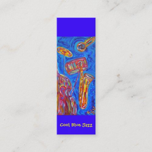 Bookmark _ Cool Blue Jazz Mini Business Card