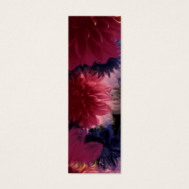 Bookmark Dark Colored Flowers Custom Template (Front)