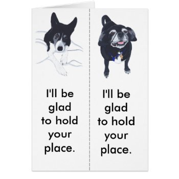 Bookmark Dog Lovers Pug Border Collie Cards by Cherylsart at Zazzle