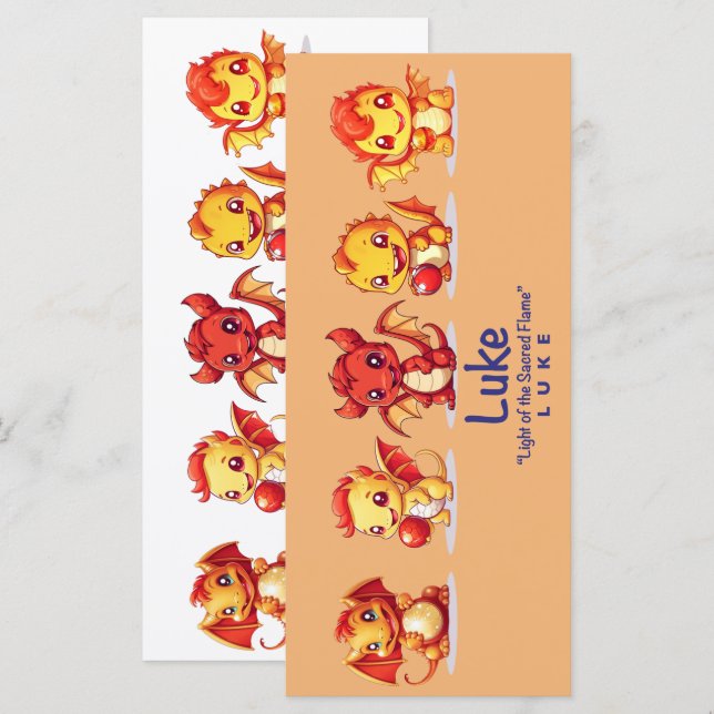 Bookmark Dragon Menu (Front/Back)