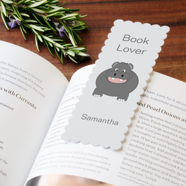 Bookmark Hippopotamus Design (Book)