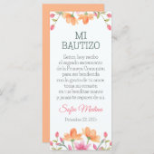 Bookmark in Spanish with Cute Watercolor Flowers (Front/Back)