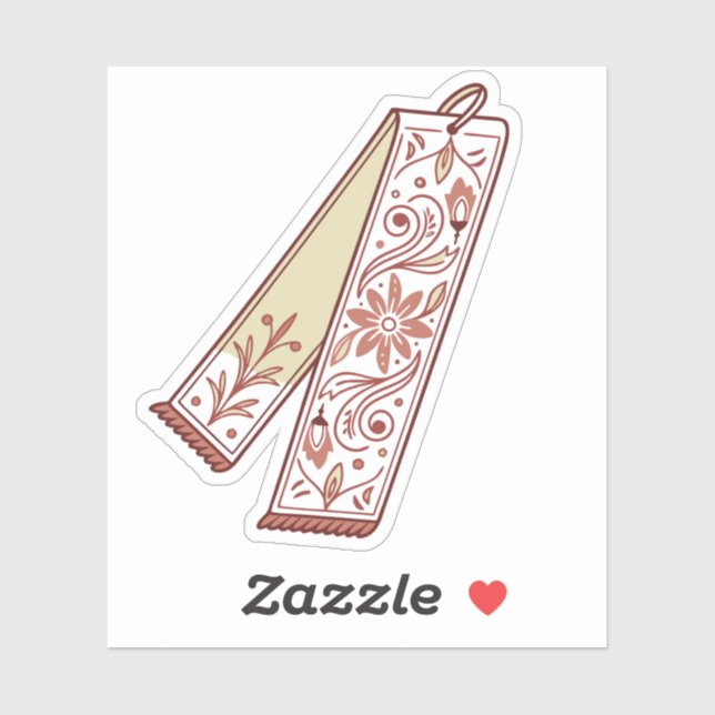 bookmark intricate patterns with a retro floral  sticker (Sheet)