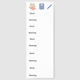 Bookmark-Learn New Vocabulary Bookmarks