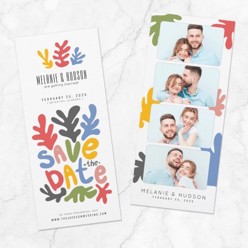 Bookmark Photo Booth l  Floral Fun Save The Date  Invitation