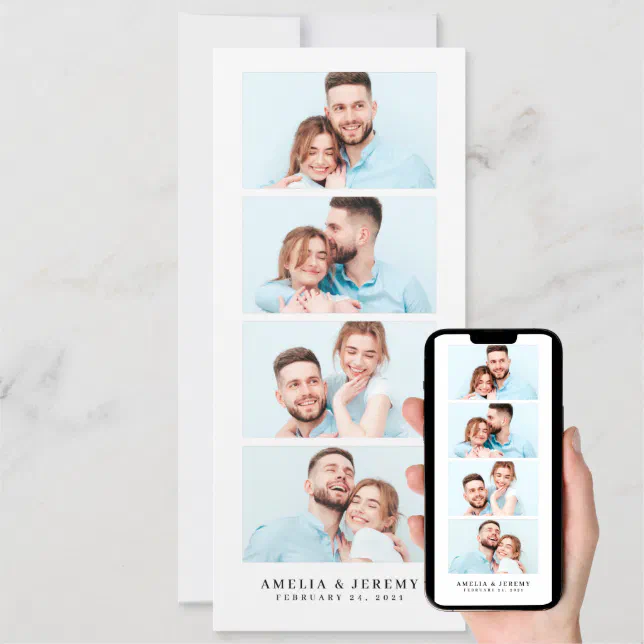 Bookmark Photo Booth l Fun Save The Date Wedding Invitation | Zazzle