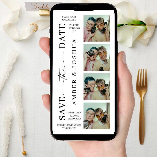 Bookmark Photo Booth Unique Save The Date (Front Digital)