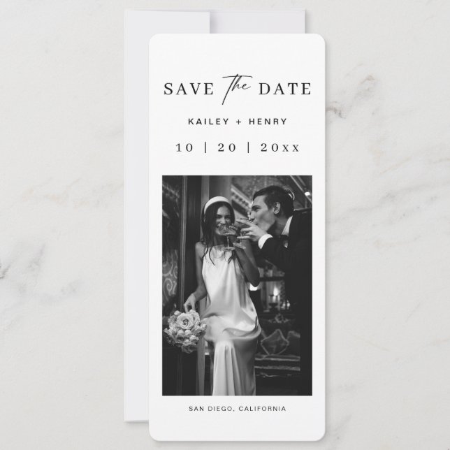 Bookmark Photo Old Money Wedding Save The Date (Front)