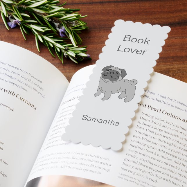 Bookmark Pug Dog Design (Book)