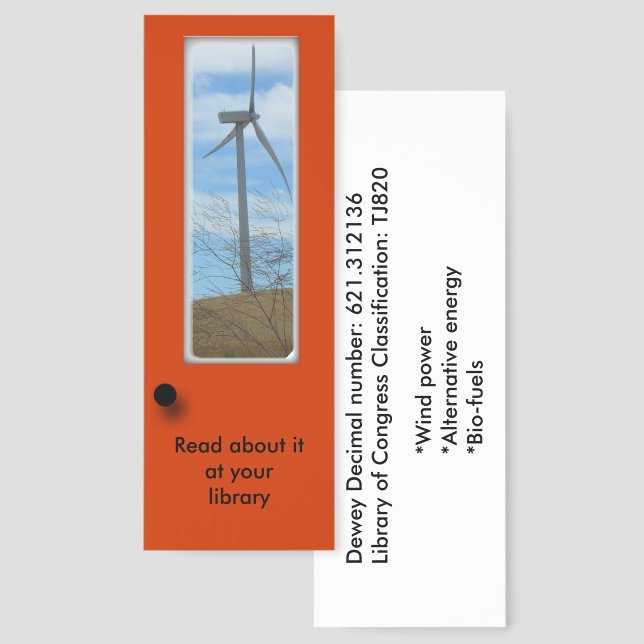 Bookmark - Read About Windpower (Front & Back)