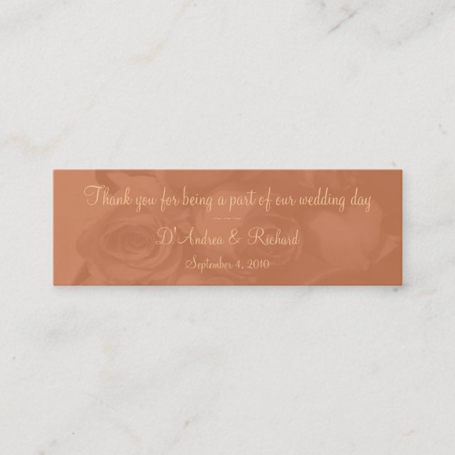 Bookmark - Roses In Dusty Peach [b] Mini Business Card (Front)