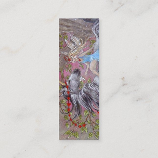 BOOKMARK - Unicorn & Fairy Mini Business Card (Front)