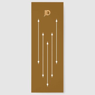 Bookmark - White Arrows with Initials