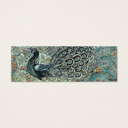 Bookmark, William Morris Peacock Business Card Template