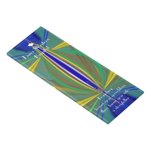 Bookmark with Blue Flame Abstract Ruler