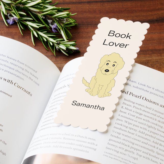 Bookmark Yellow Goldendoodle Dog Design (Book)