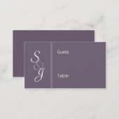 Bookmarked Reception Seating Cards-eggplant Place Card (Front/Back)
