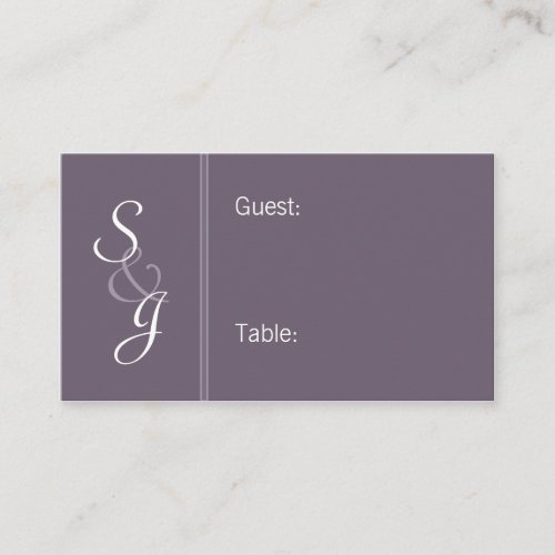 Bookmarked Reception Seating Cards-eggplant Business Card Template
