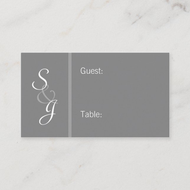 Bookmarked Reception Seating Cards-gray Place Card (Front)