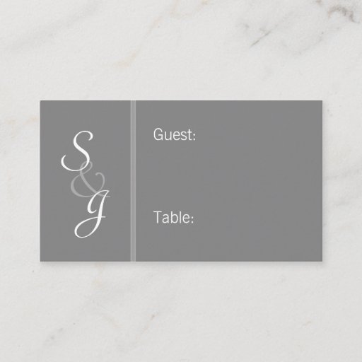 Customizable Bookmarked Reception Seating Cards-gray Business Cards