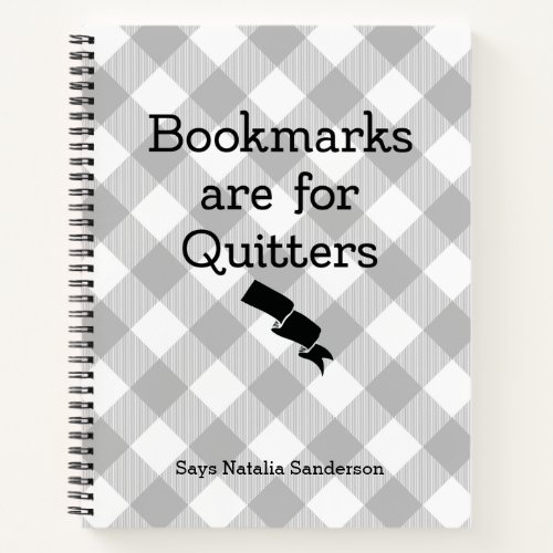 Bookmarks are for Quitters Custom Buffalo Plaid Notebook