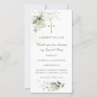 Bookmarks Baptism Prayer Card