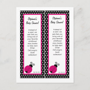 Bookmarks Black Spring Time Lady Bug Invitation Postcard