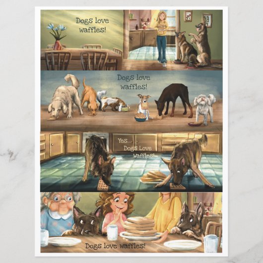 Bookmarks Dogs Love Waffles (Back)