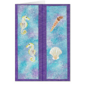 Bookmarks Sea Horses & Seashells on purple (Front)