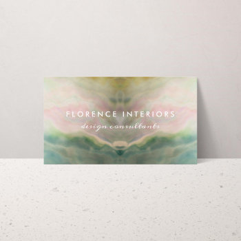 Bookmatched Marble Pastel Interior Designer Business Card by BusinessCardCentre at Zazzle