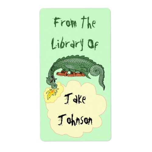 Bookplate Dragon Breathes Name From The Library Of