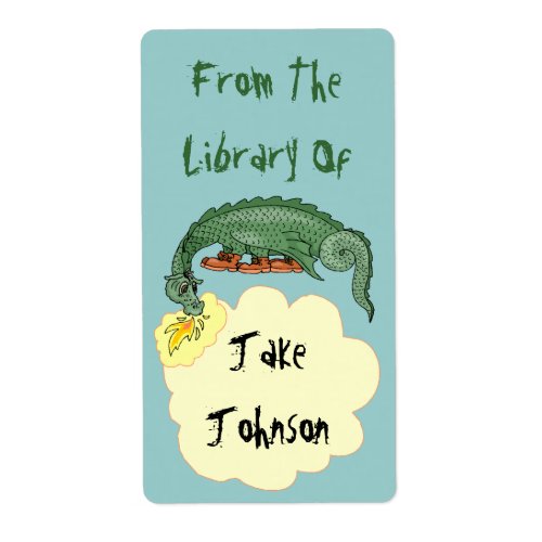 Bookplate Dragon Breathes Name From The Library Of