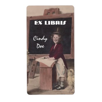Bookplate Fun Vintage Teacher Book Label Ex Libris by rainsplitter at Zazzle